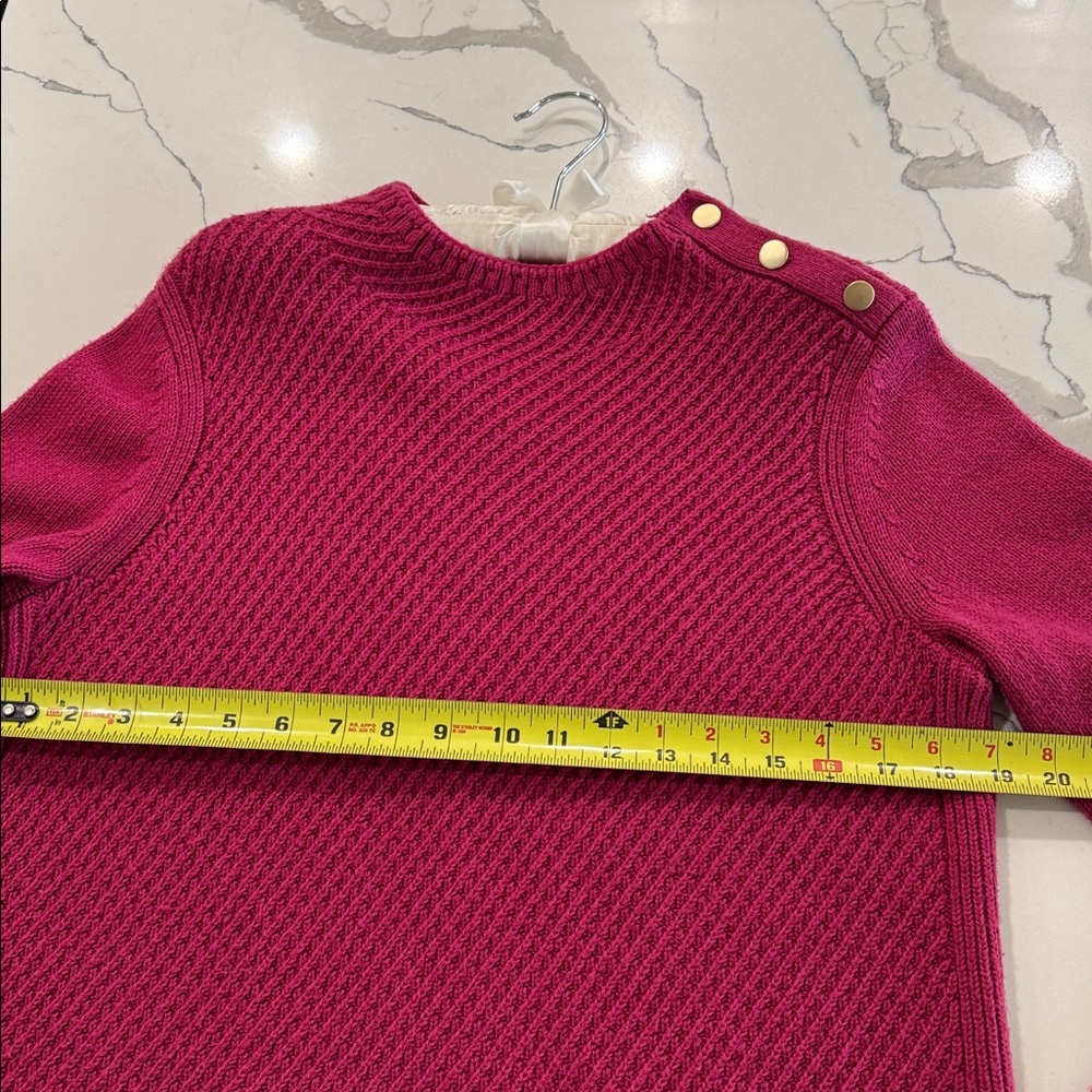 Talbots Warm Pink Sweater with Shoulder Buttons - Picture 9 of 10